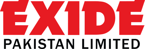 Exide car battery with red and black terminal caps